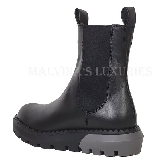 GUCCI BOOTS MENS CHELSEA BLACK LEATHER ANKLE w INTERLOCKING LOGO sz 9.5 10 - Picture 5 of 15